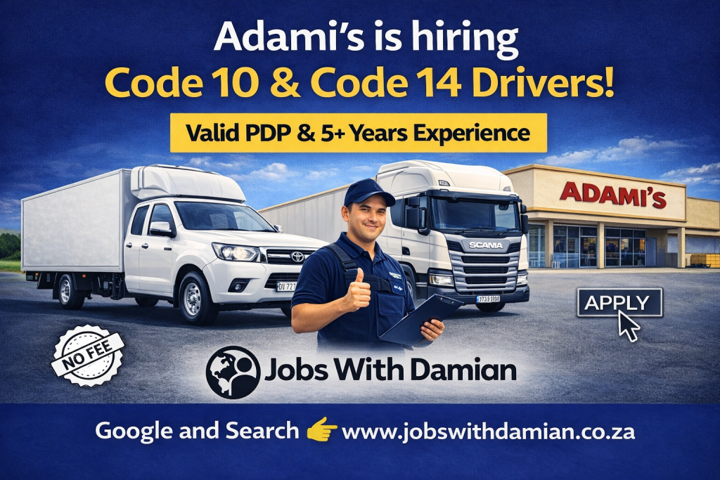 Code 10 & Code 14 Driver Vacancies – Adami's (South Africa) - Jobs With ...