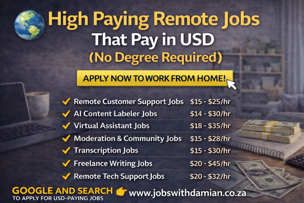 High Paying Remote Jobs That Pay in USD (No Degree Required) – Work ...